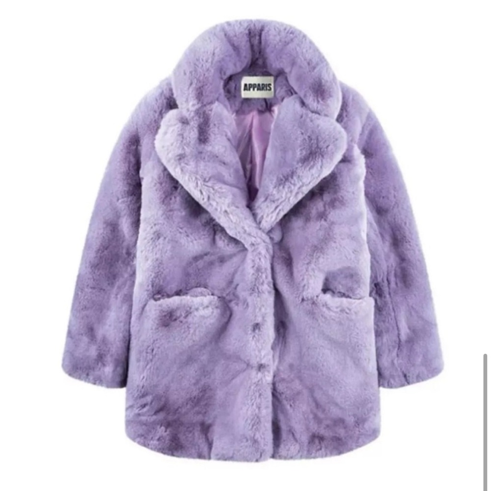 Apparis Lavender Faux Fur Coat Small NWT